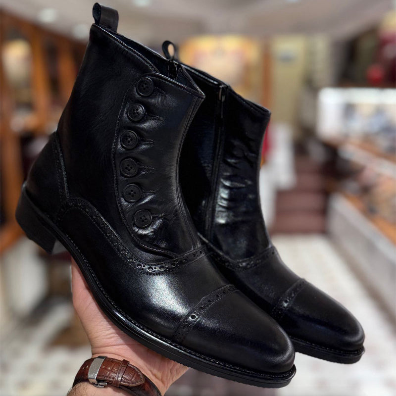Men's Button-Detail Ankle Boots