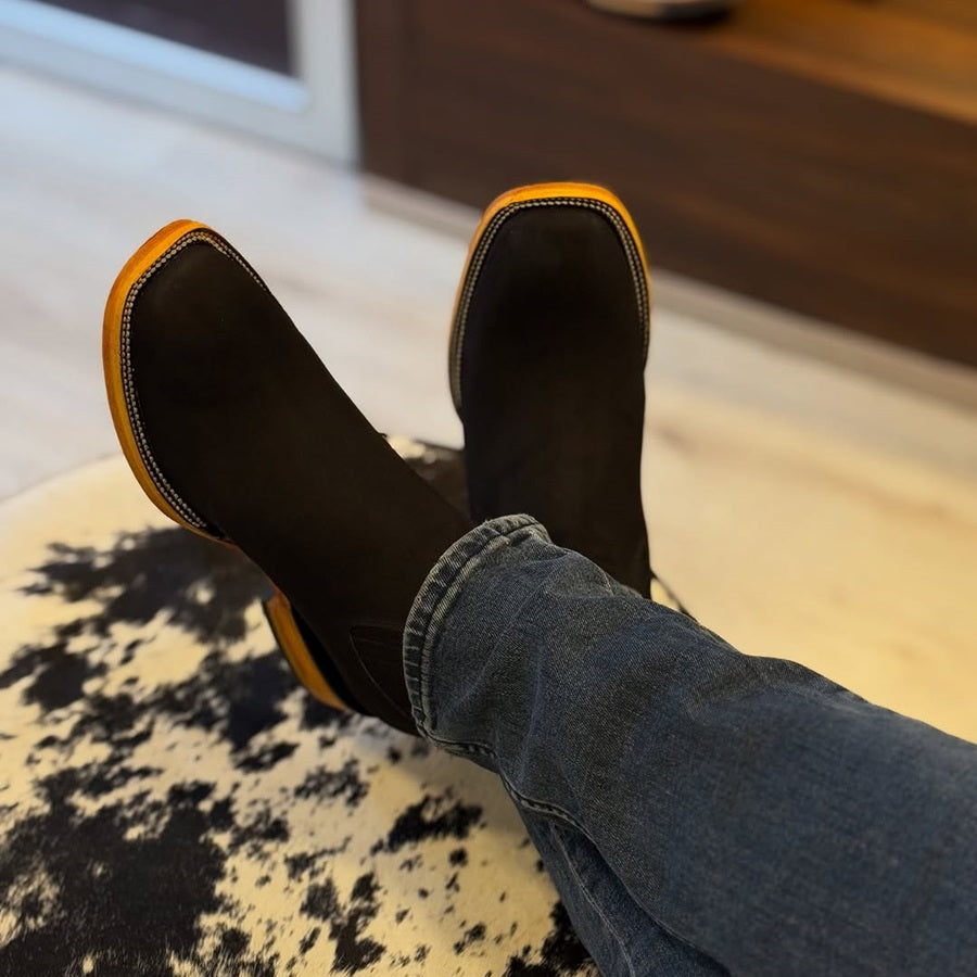 Men’s Short Ankle Boots Square Toe Handcrafted Rodeo Cowboy Boots