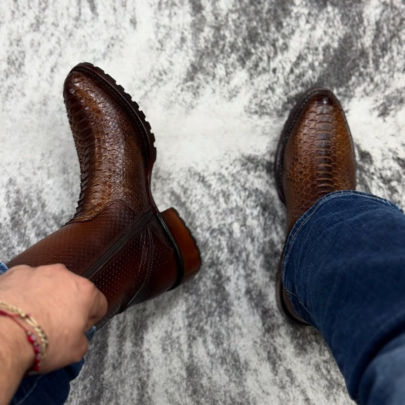 Italian Handmade Python Western Boots