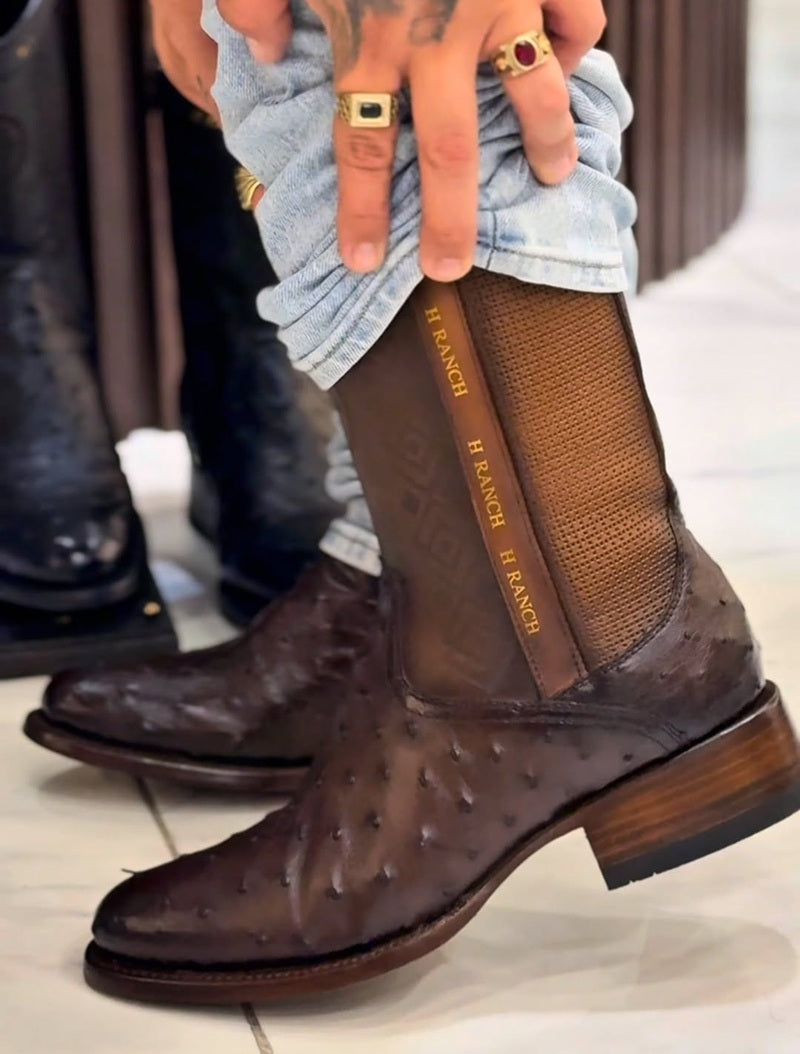 Italian Handmade Cozy Ostrich Knights Boots