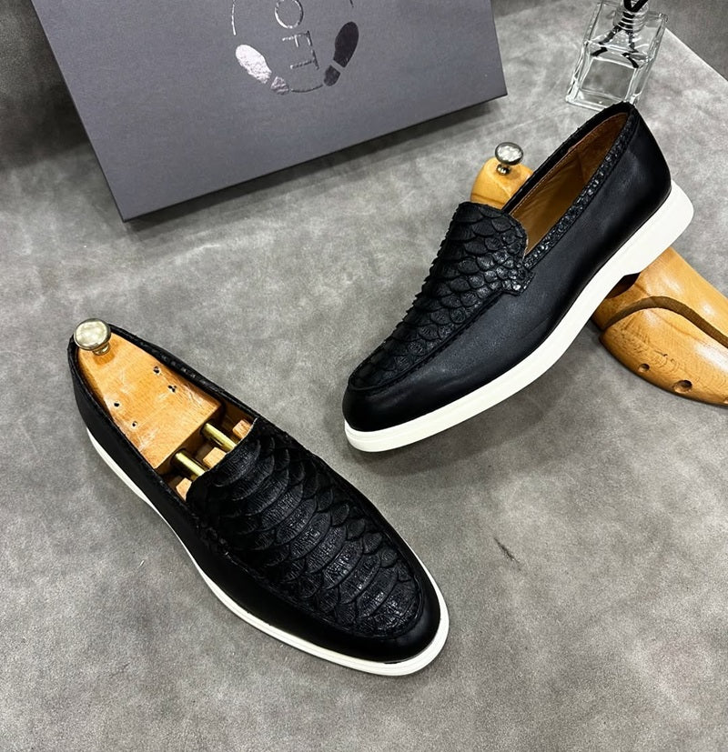 2025 Men's Handmade Crocodile Leather Shoes