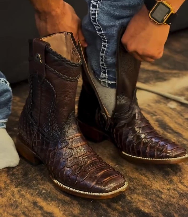 Men's Classic Woven Crocodile Cowboy Boots