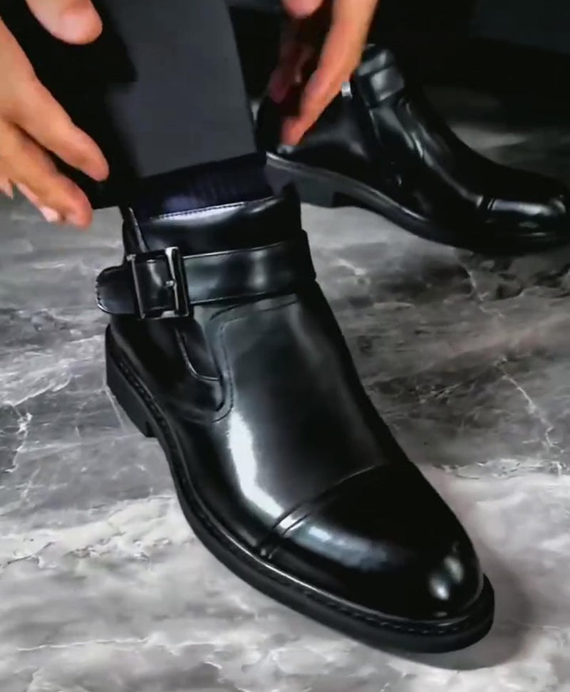 2025 Men's Handmade Leather Boots With Buckle