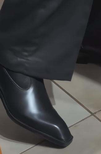 Squared-Toe Leather Chelsea Dress Boots