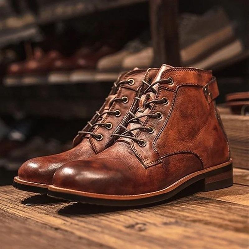 Clinton Adams Lace-up Leather Boots