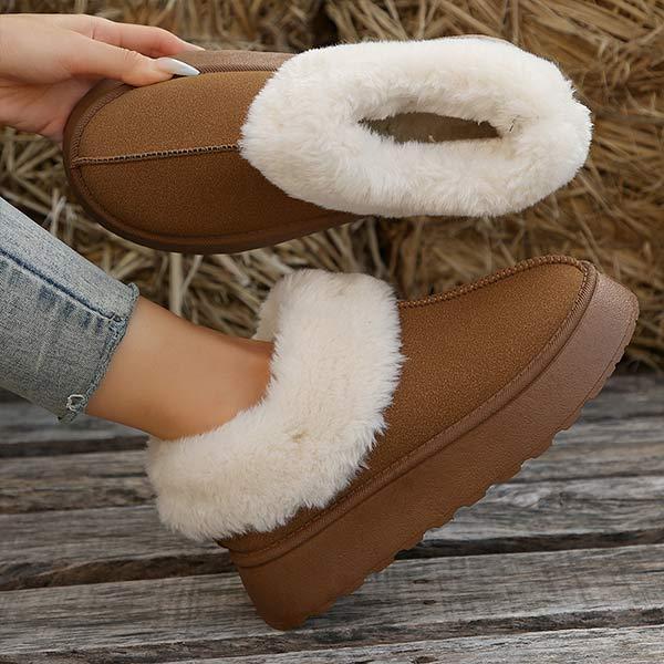 Women's Thick Sole Snow Boots With Plush Cuffs And Insulated Lining
