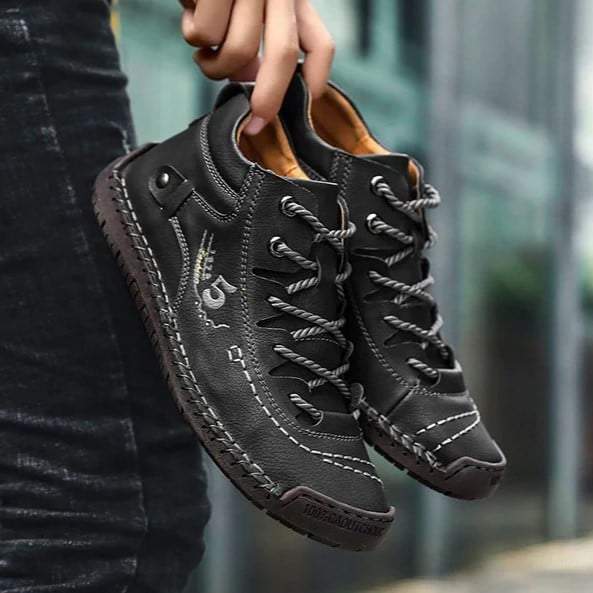 Men's Casual Leather Vintage Hand Stitching Ankle Boots