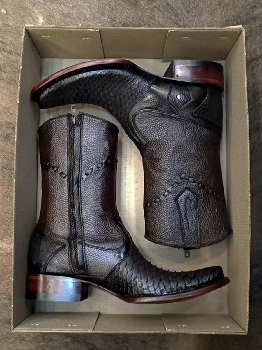 Men's Classic Crocodile Leather Cowboy Boots