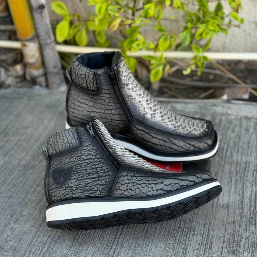 Men's Python Cow Neck Ankle Boots