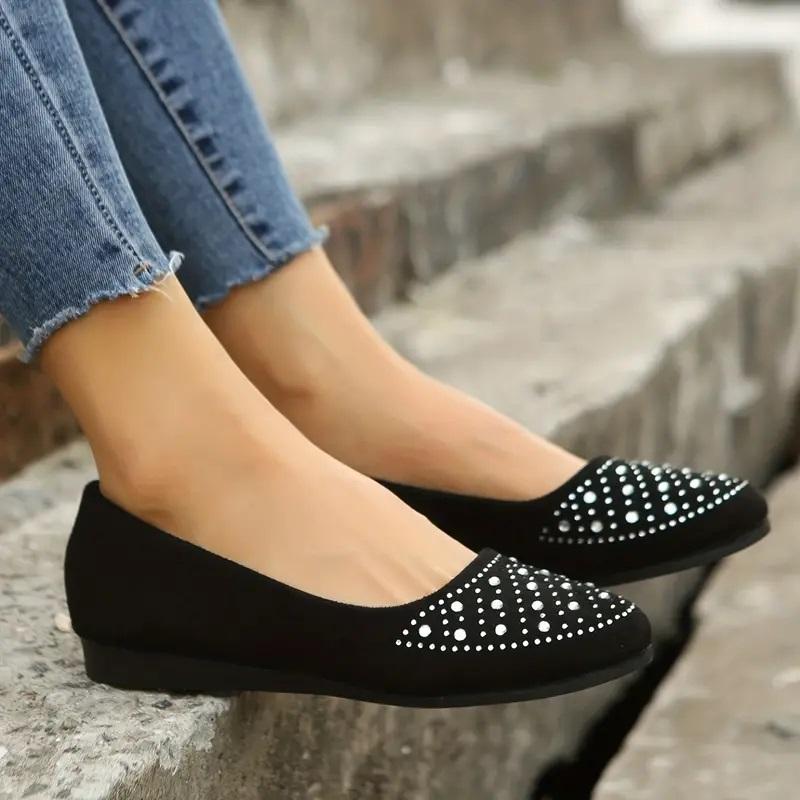 Women's Rhinestone Decor Flat Shoes