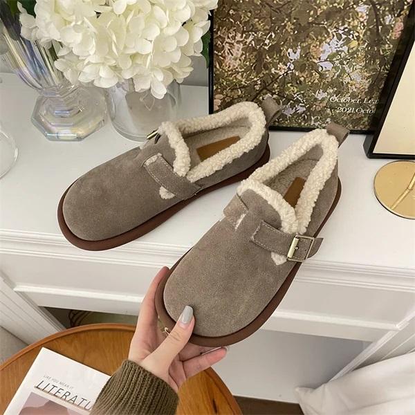 Women's Plush Round Toe Slip-On Flats