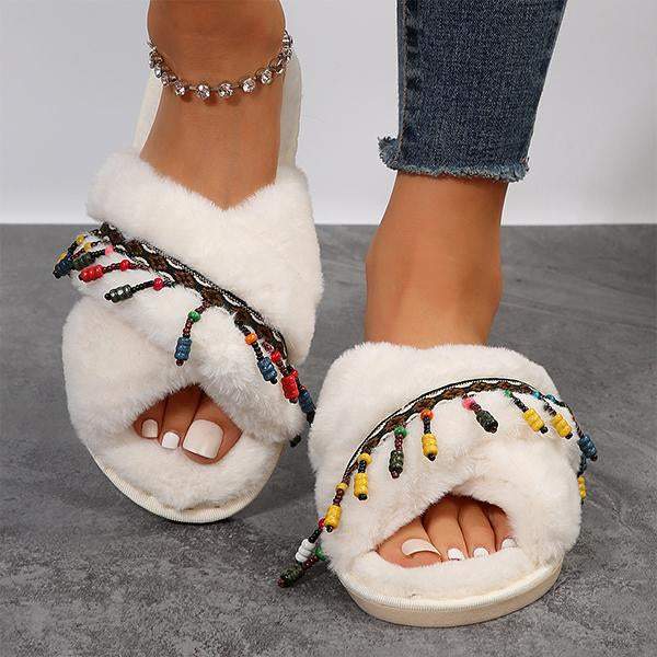 Women's Fashionable Casual Cross Ethnic Style Cotton Slippers