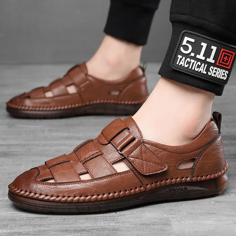 2024 Men's Non-slip Cut-out Leather Sandals