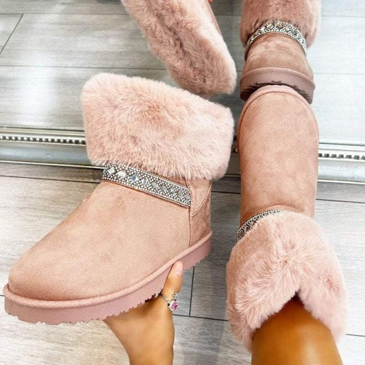 Pink Crystal Deluxe Diamond Ugg Style Boots