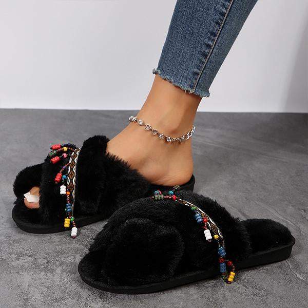 Women's Fashionable Casual Cross Ethnic Style Cotton Slippers