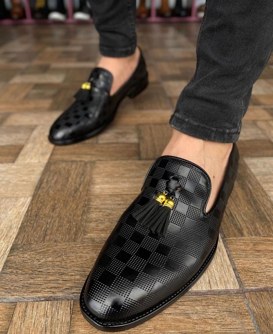 Hpirezzi Chess-Print Leather Shoes