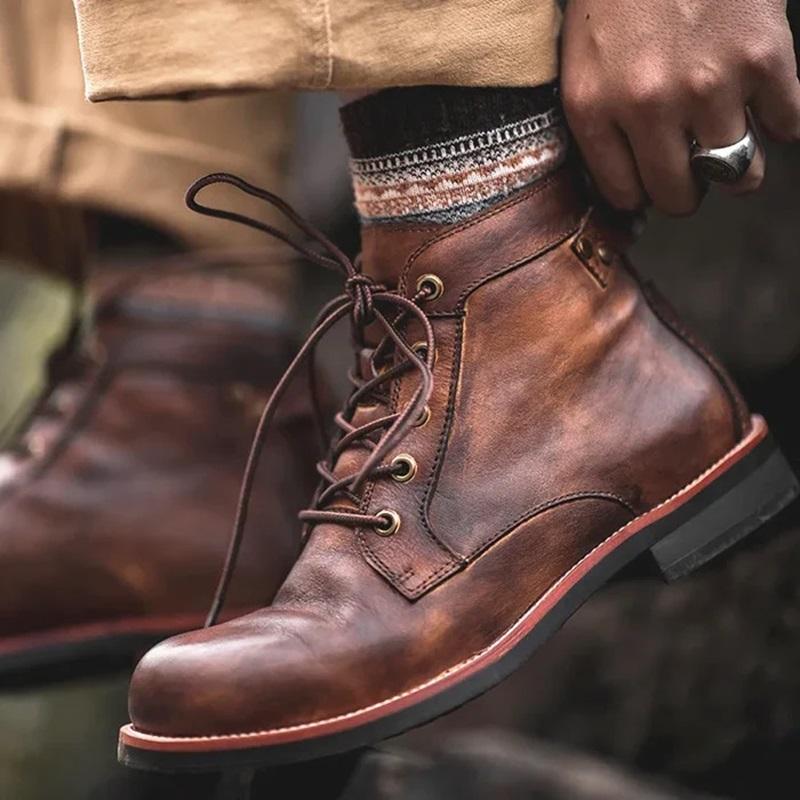 Clinton Adams Lace-up Leather Boots