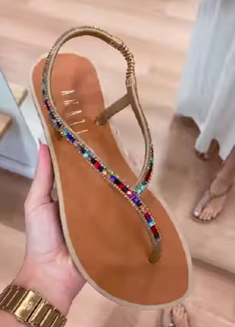 Women's Shiny Thong Sandals