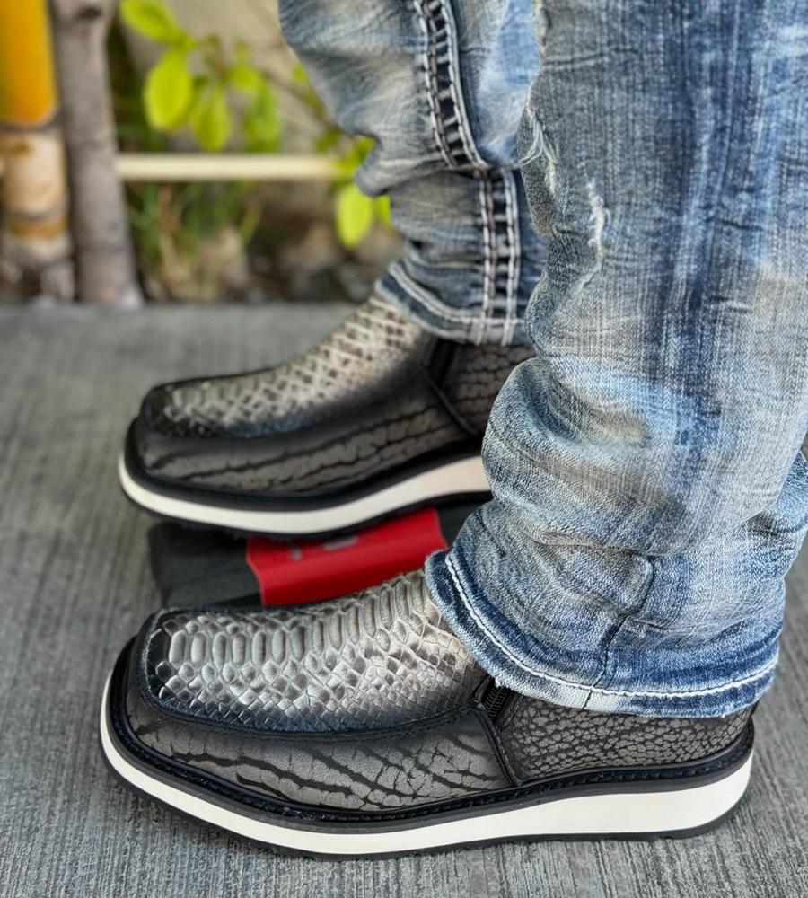 Men's Python Cow Neck Ankle Boots