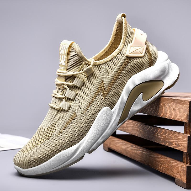 Men's Fashion Fly Woven Lace-up Breathable Casual Sneakers