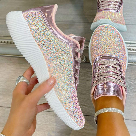 Pink Glitter Lemzy Sneakers