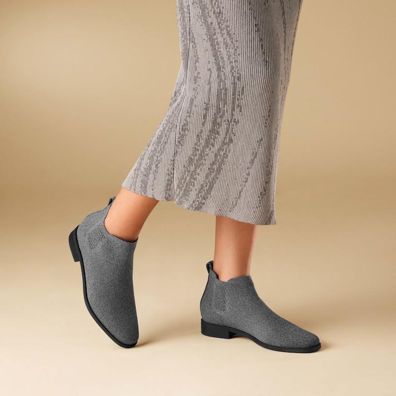 Square-Toe Water-Repellent Ankle Boots