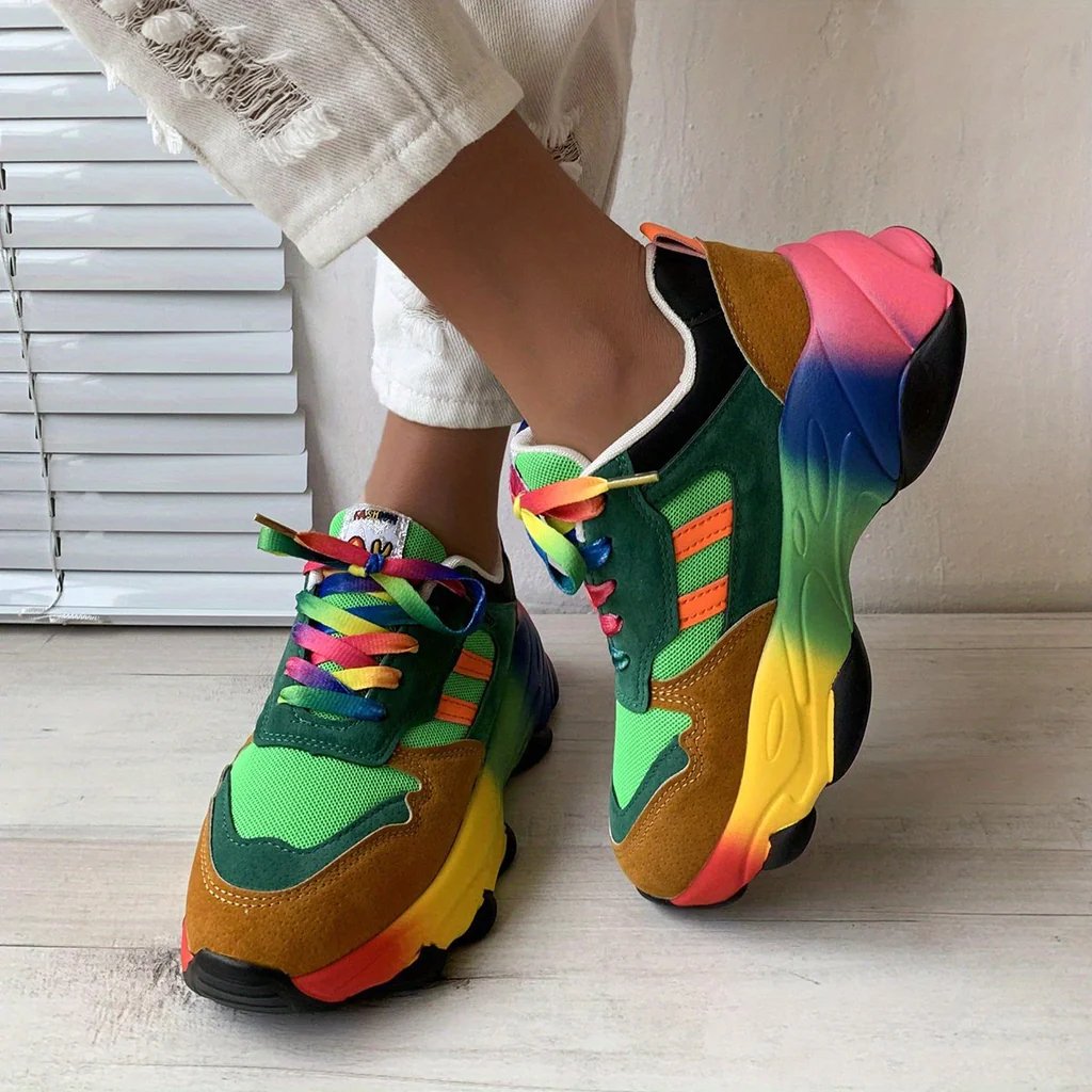 Trainers Colorful Lace Up Sport Shoes