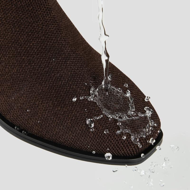 Square-Toe Water-Repellent Ankle Boots