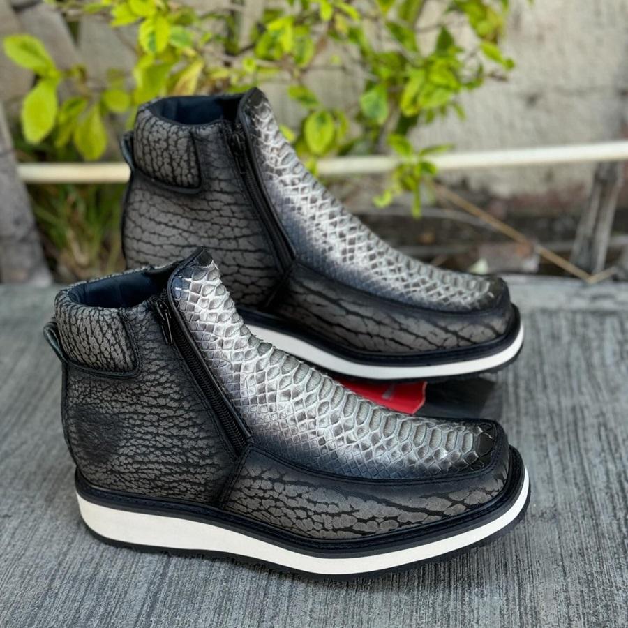 Men's Python Cow Neck Ankle Boots