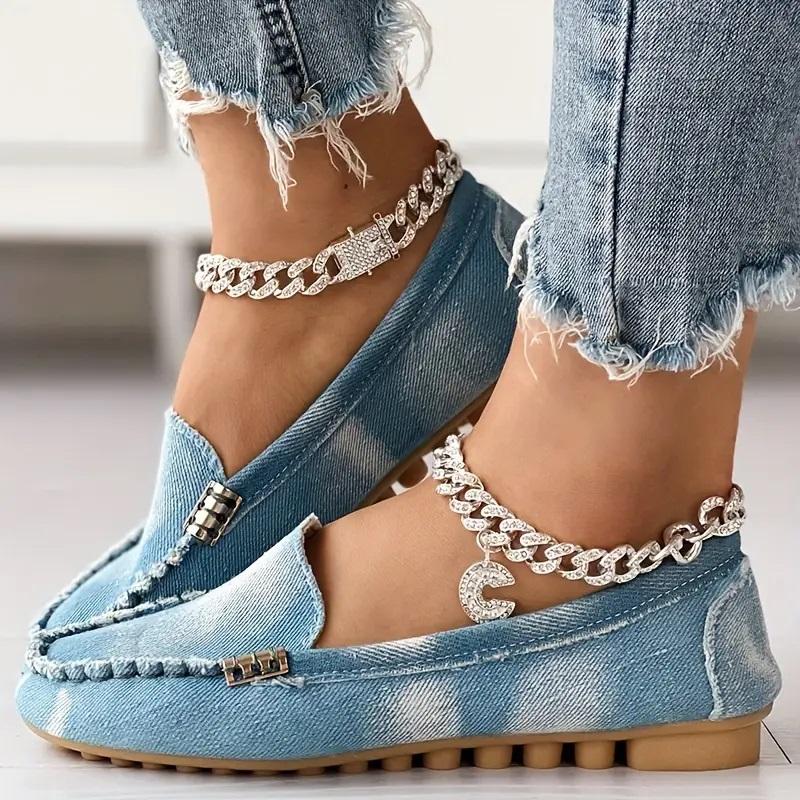 Women's Denim Flat Loafers