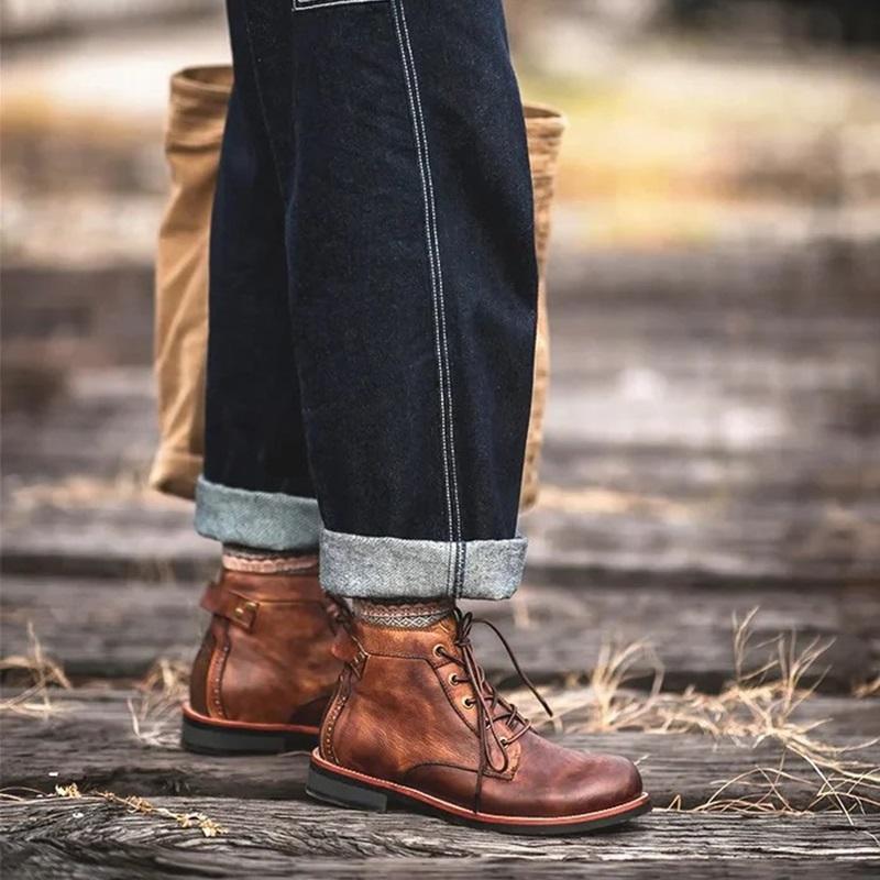 Clinton Adams Lace-up Leather Boots