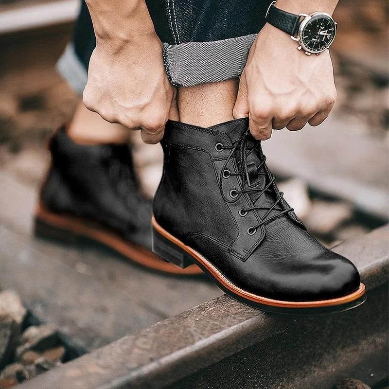 Clinton Adams Lace-up Leather Boots