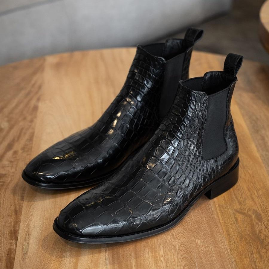 Edward Crocodile Leather Ankle Boots