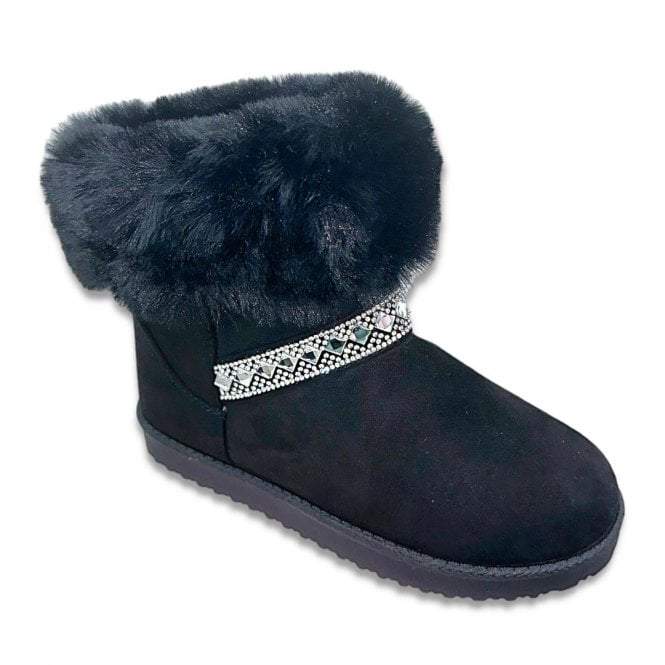 Black Crystal Deluxe Diamond Ugg Style Boots