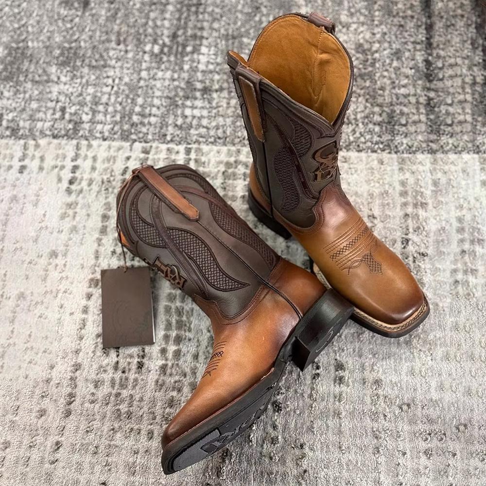 Rodeo Cowboy Honey Brown Leather Boots