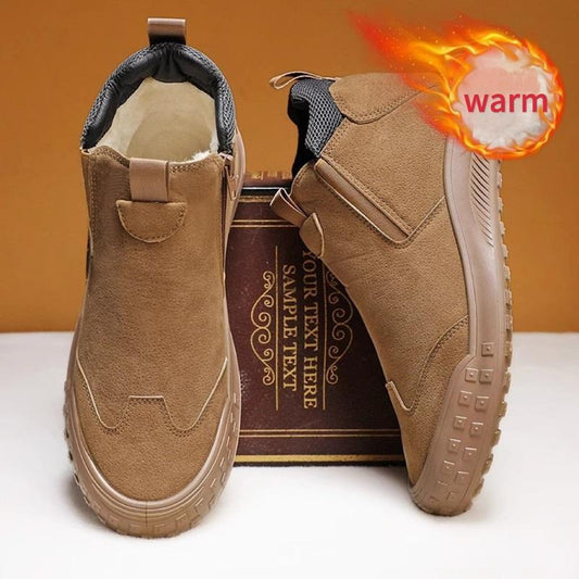 Men's Winter Velvet Warm Slip-on Cotton Shoes