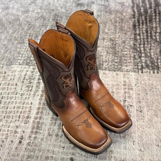 Rodeo Cowboy Honey Brown Leather Boots