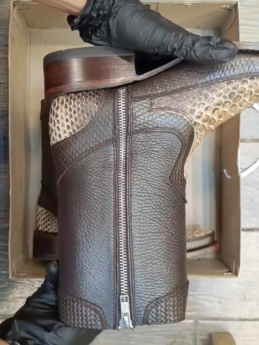 Men's Natural Albino Python Cowboy Boots