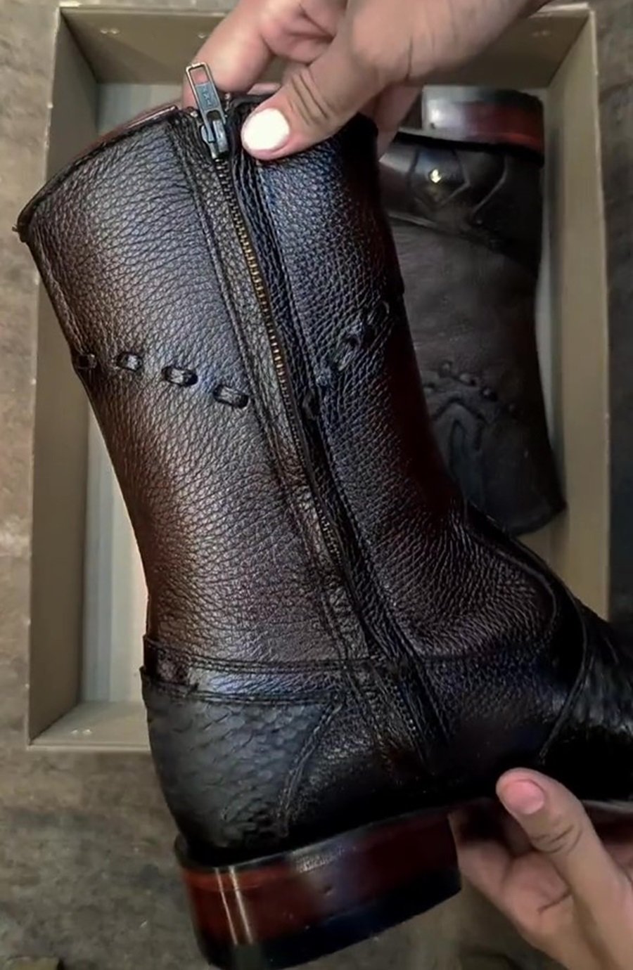 Men's Classic Crocodile Leather Cowboy Boots