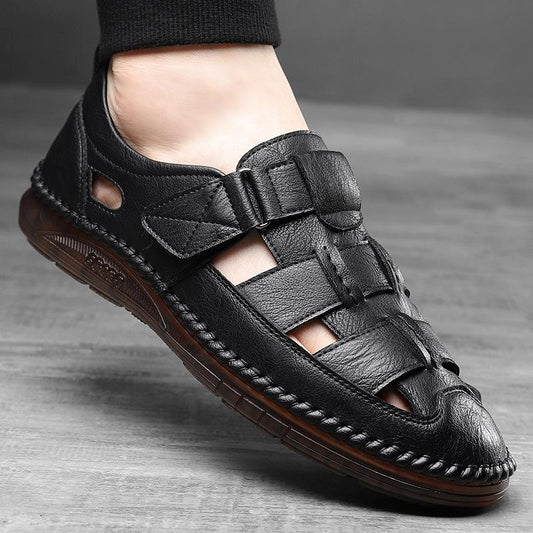 2024 Men's Non-slip Cut-out Leather Sandals