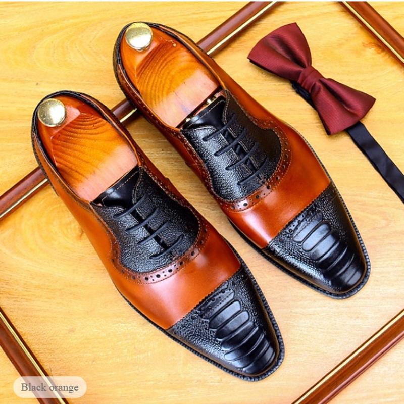 Men's Italian Leather Non-Slip Lace-Up Shoes