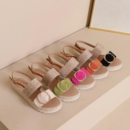 Women's Woven Twine Buckle Sandals