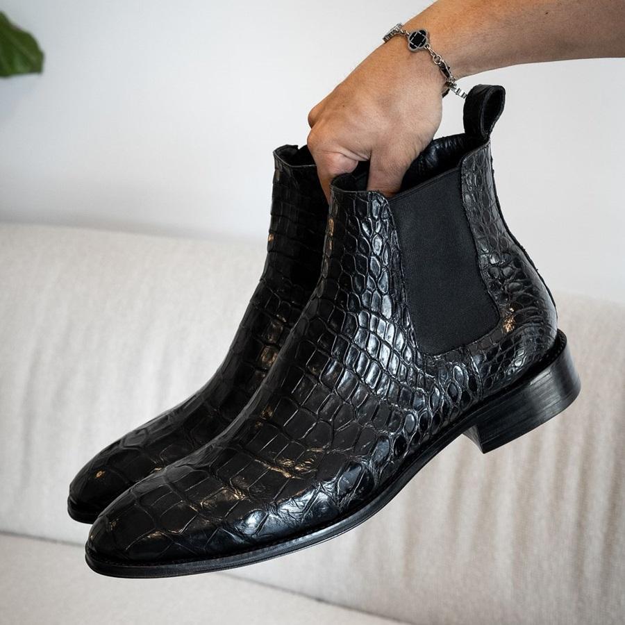 Edward Crocodile Leather Ankle Boots