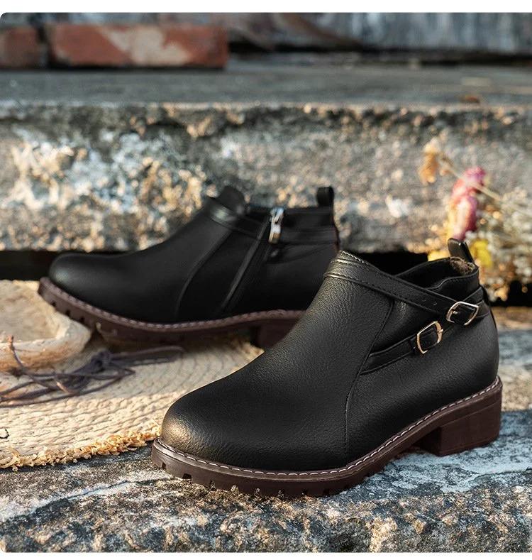 Autumn Casual Pu Plain Sock Boots