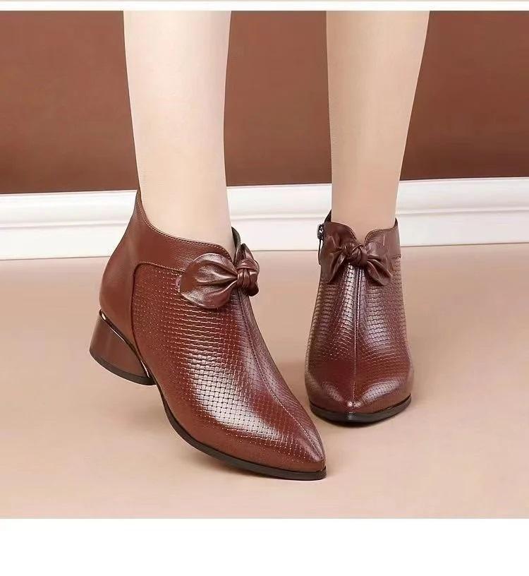 Women's Fashion Genuine Leather High Heel Shoes