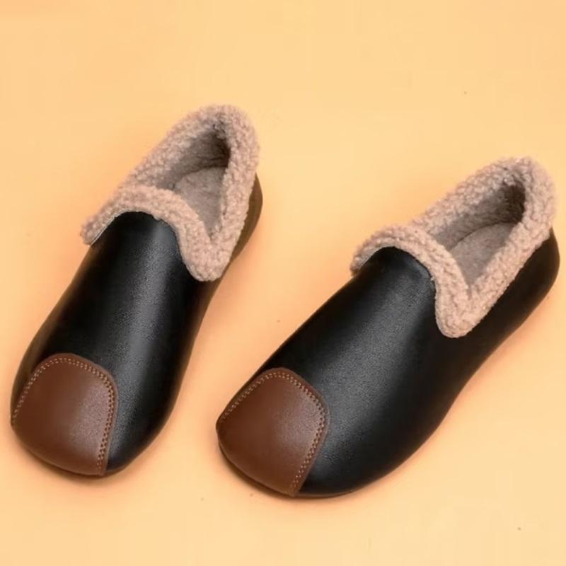 Women's Fleece-lined Soft-soled Shoes For Autumn And Winter