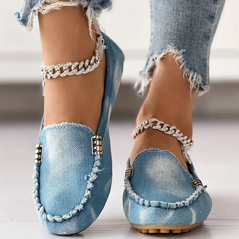 Women's Denim Flat Loafers