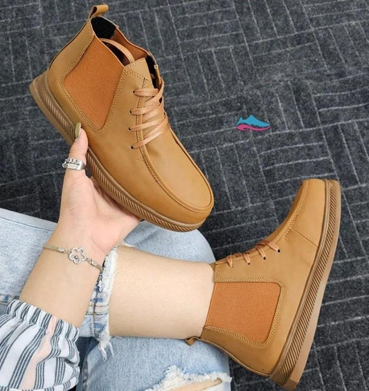 Fashion Retro Leather Ankle Boots