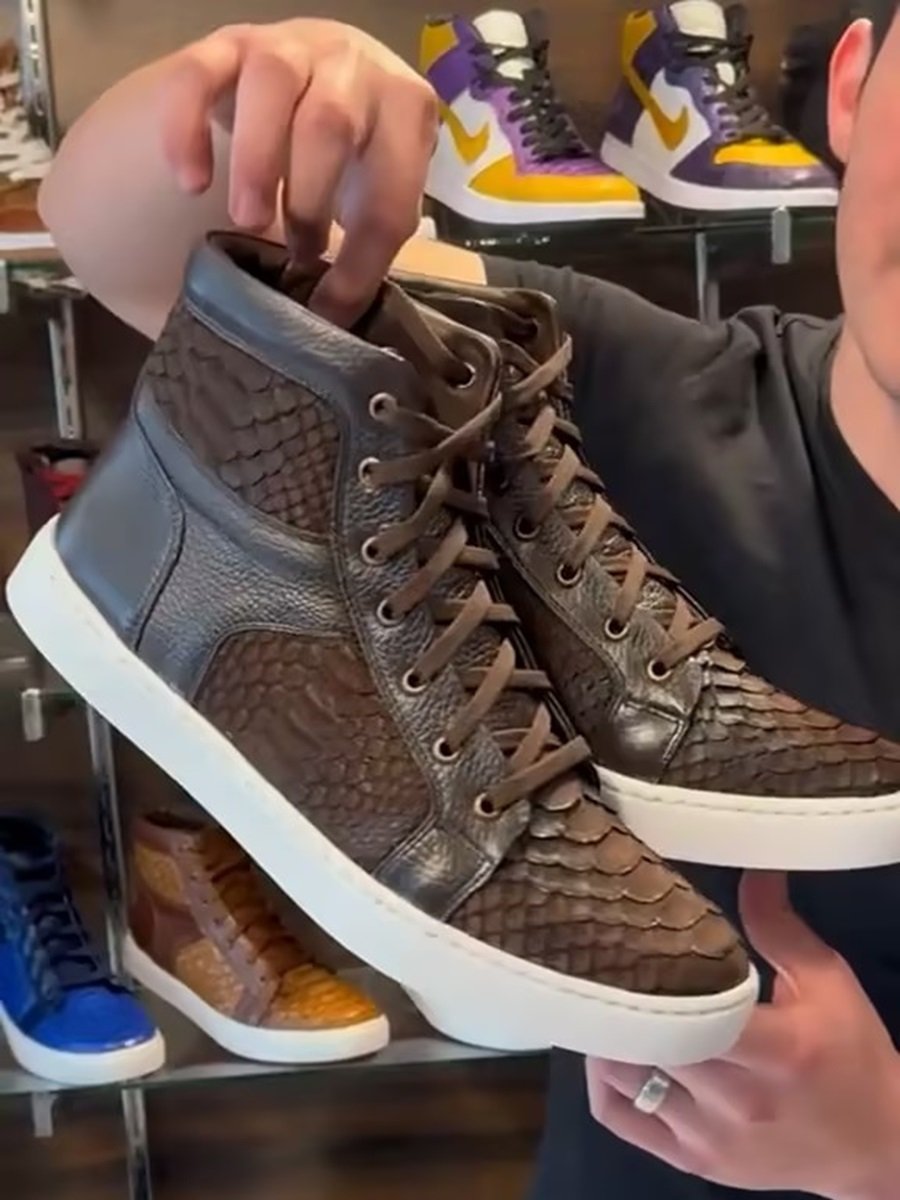 Chocolate Python Sneakers