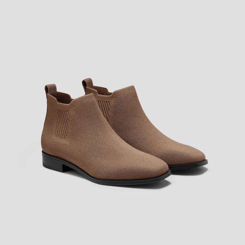 Square-Toe Water-Repellent Ankle Boots